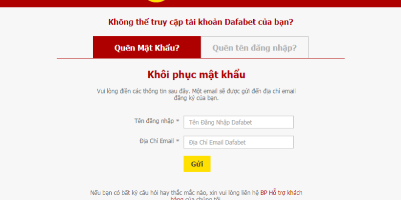 Phương pháp khôi phục mật khẩu